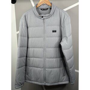 Travis Mathew Interlude Puffer Jacket Men’s XL Heathered Grey Stretch Full Zip